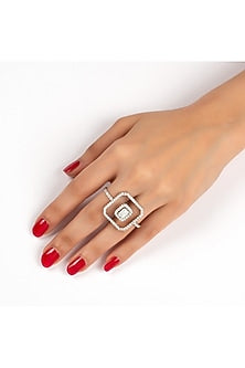 White Finish Swarovski Rings