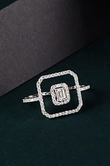 White Finish Swarovski Rings