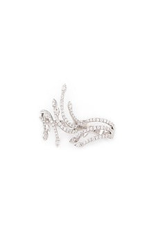 White Finish Two Finger Sway Rings