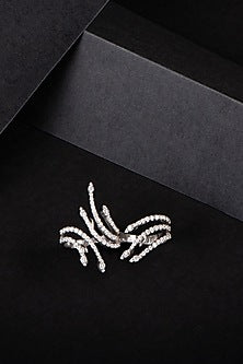 White Finish Two Finger Sway Rings