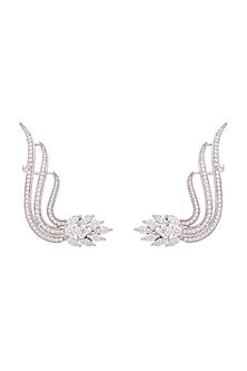 White Finish Swarovski Zirconia Ear Cuffs