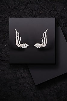 White Finish Swarovski Zirconia Ear Cuffs