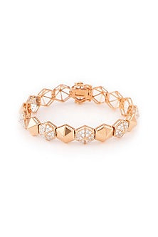 Rose Gold Finish Bracelet In Sterling Silver