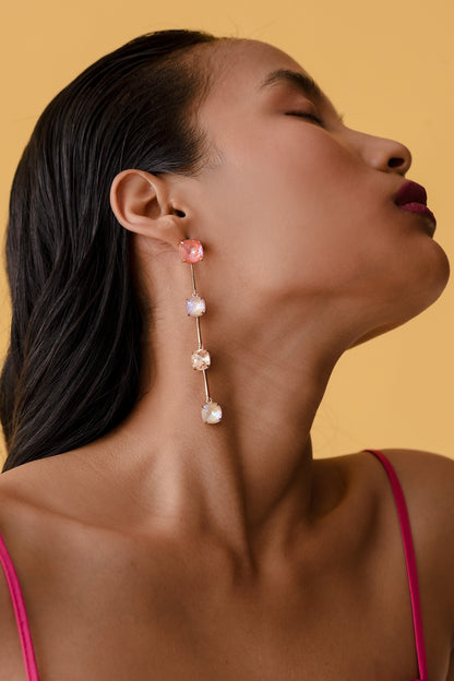 Straight Lined Shaped Long Earrings 