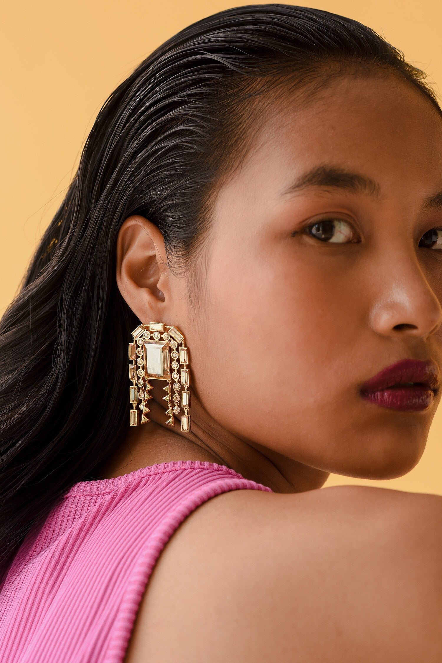 Stone Embellished Earrings 