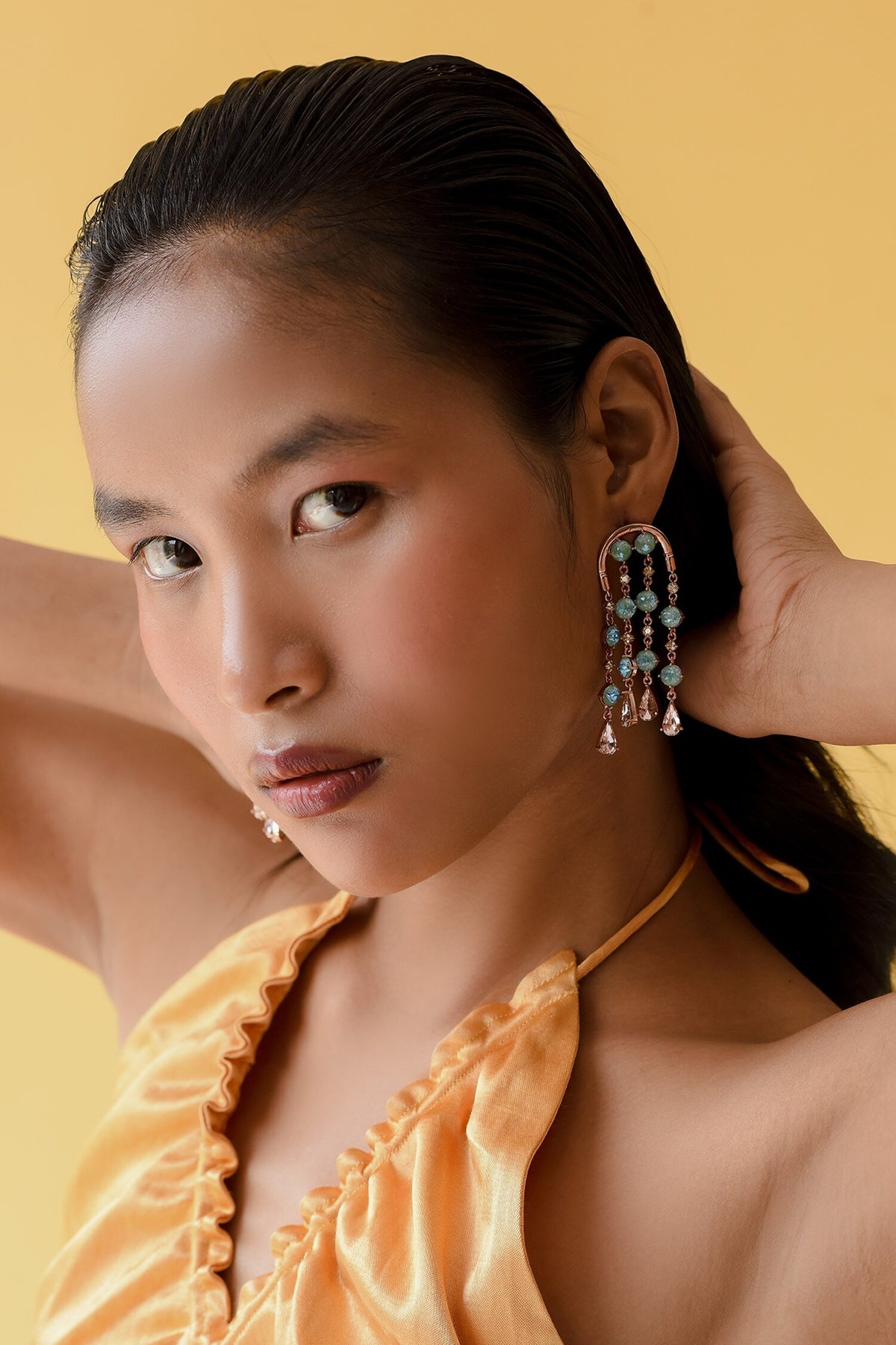 Stripe Embellished Danglers 