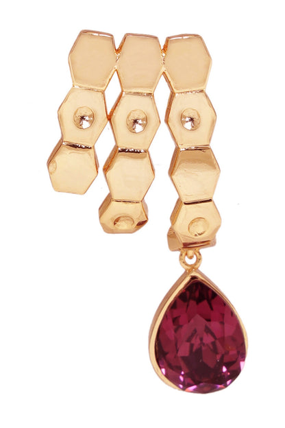 Crystal Drop Textured Earrings 