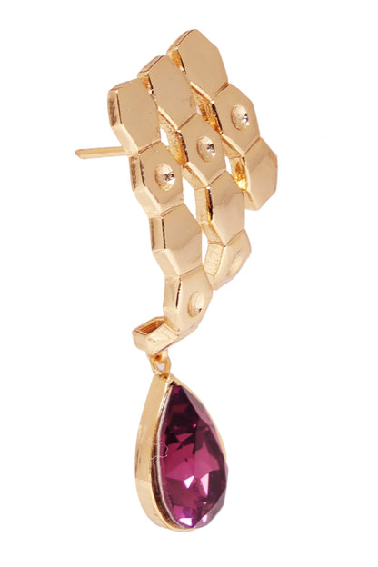 Crystal Drop Textured Earrings 