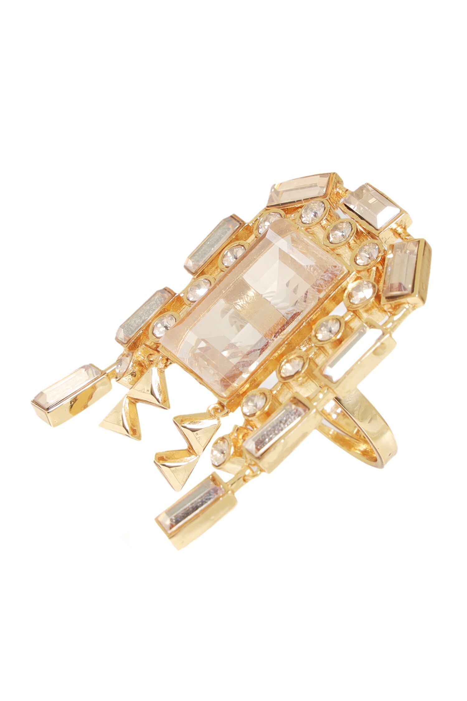 Chain Link Hanging Embellished Ring 
