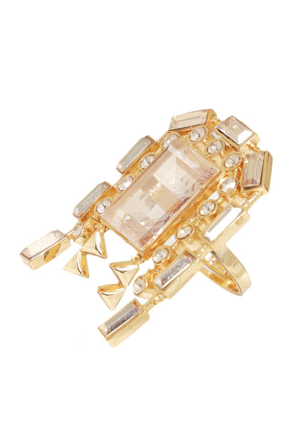 Chain Link Hanging Embellished Ring 