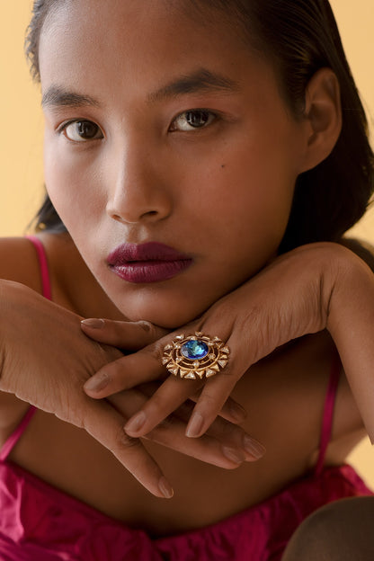 Geometric Embellished Cutwork Ring 