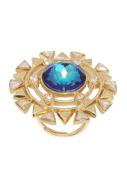 Geometric Embellished Cutwork Ring 
