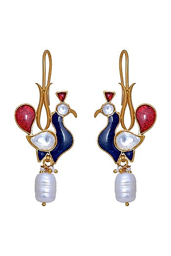 Gold Plated Meenakari Earrings