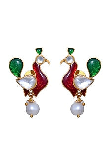 Gold Plated Meenakari Polki Earrings