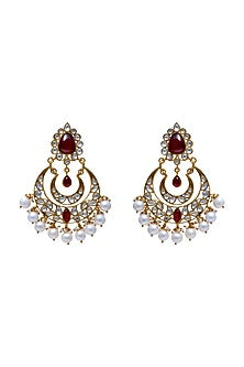 Gold Plated Crystal Polki Earrings