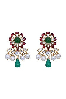 Gold Plated Handcrafted Meenakari Earrings