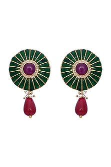 Gold Plated Ruby Earrings