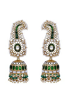 Gold Plated Meenakari Crystal Earrings