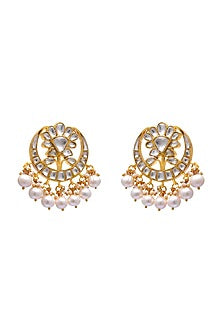 Gold Plated Handcrafted Earrings In Sterling Silver
