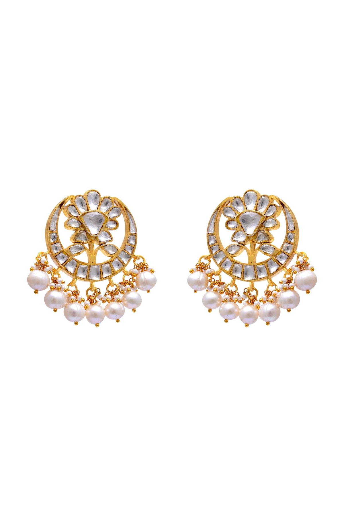 Gold Plated Handcrafted Earrings In Sterling Silver