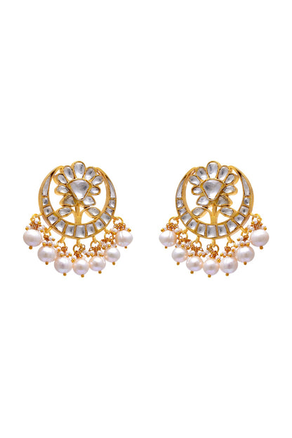 Gold Plated Handcrafted Earrings In Sterling Silver