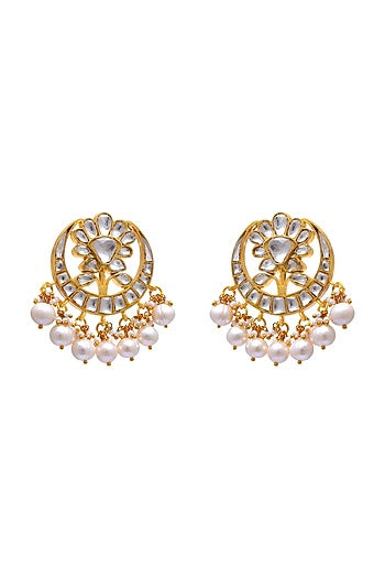 Gold Plated Handcrafted Earrings In Sterling Silver