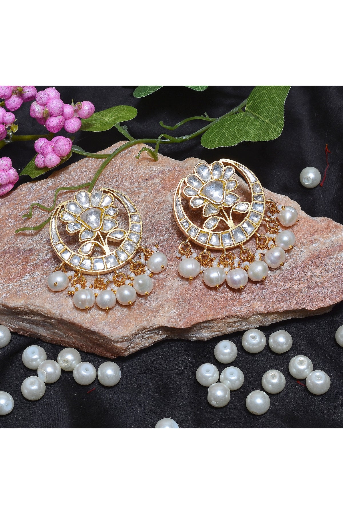 Gold Plated Handcrafted Earrings In Sterling Silver