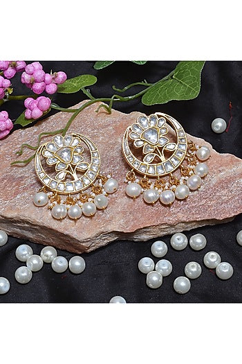 Gold Plated Handcrafted Earrings In Sterling Silver