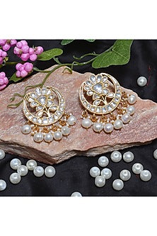 Gold Plated Handcrafted Earrings In Sterling Silver