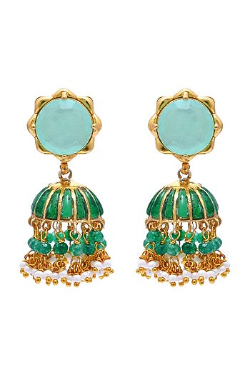 Gold Plated Handcrafted Earrings In Sterling Silver