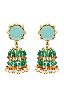 Gold Plated Handcrafted Earrings In Sterling Silver