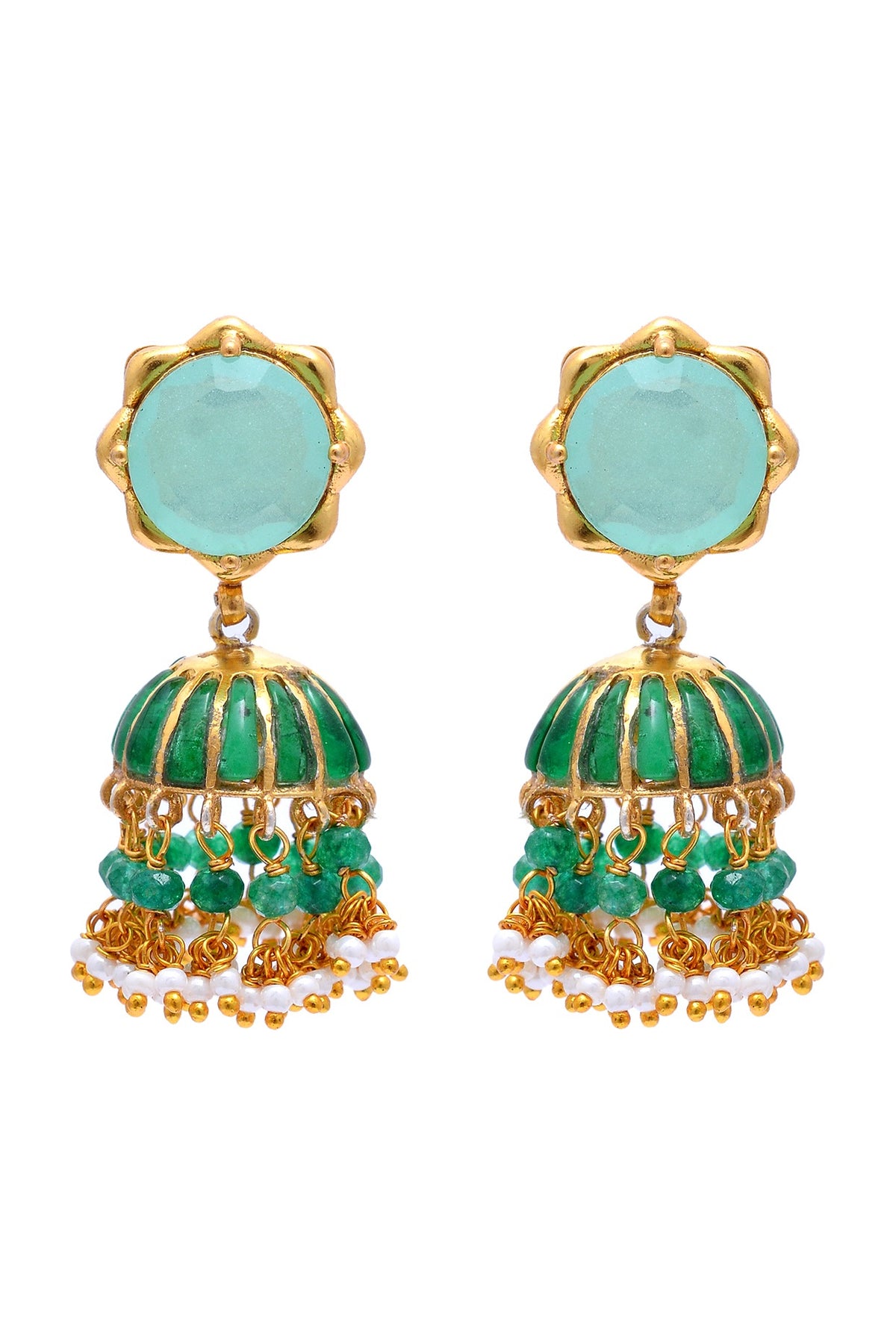 Gold Plated Handcrafted Earrings In Sterling Silver