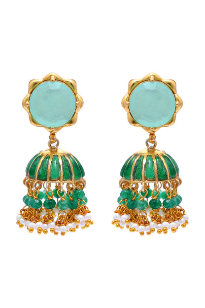 Gold Plated Handcrafted Earrings In Sterling Silver