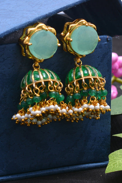 Gold Plated Handcrafted Earrings In Sterling Silver