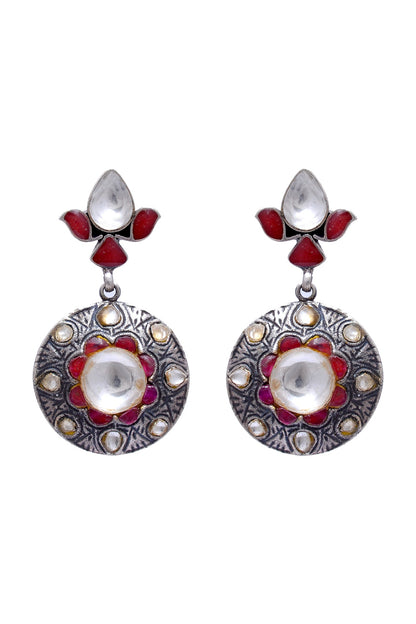 Silver Finish Handcrafted Earrings In Sterling Silver