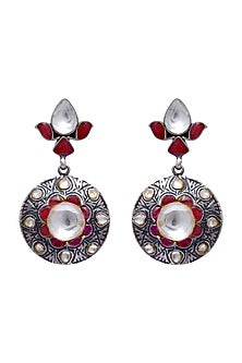 Silver Finish Handcrafted Earrings In Sterling Silver