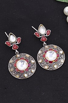 Silver Finish Handcrafted Earrings In Sterling Silver