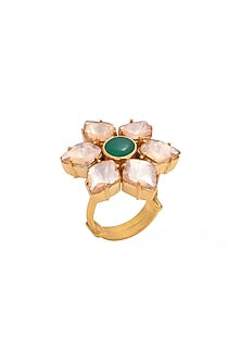 Gold Plated Handcrafted Ring In Sterling Silver