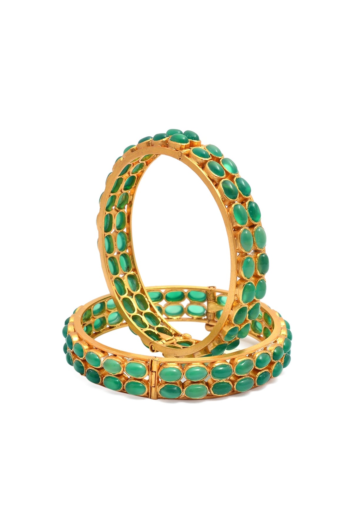 Gold Plated Handcrafted Bangles In Sterling Silver