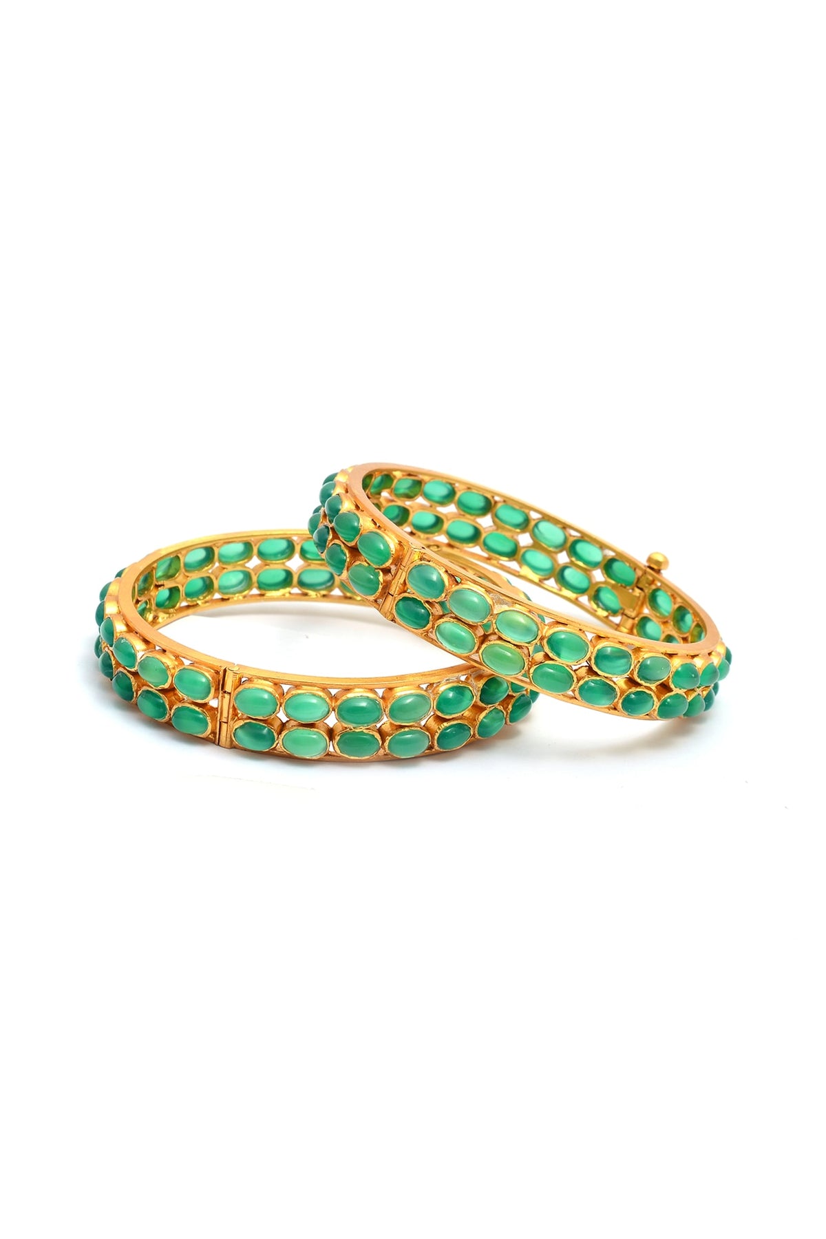 Gold Plated Handcrafted Bangles In Sterling Silver