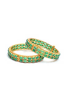 Gold Plated Handcrafted Bangles In Sterling Silver
