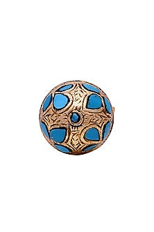 Gold Plated Semi-Precious Stone Handcrafted Ring In Sterling Silver