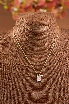 Yellow Gold Finish Initial K Pendant Necklace In Sterling Silver