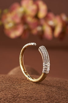 White Finish Zircon Bangle In Sterling Silver
