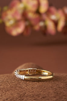 White Finish Zircon Bangle In Sterling Silver