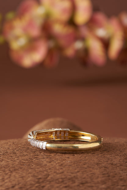 White Finish Zircon Bangle In Sterling Silver