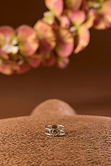 White Gold Finish Ring In Sterling Silver