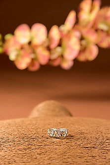 White Finish Zircon Ring In Sterling Silver