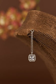 White Finish Zircon Watch Charm In Sterling Silver