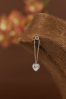 White Finish Zircon Watch Charm In Sterling Silver